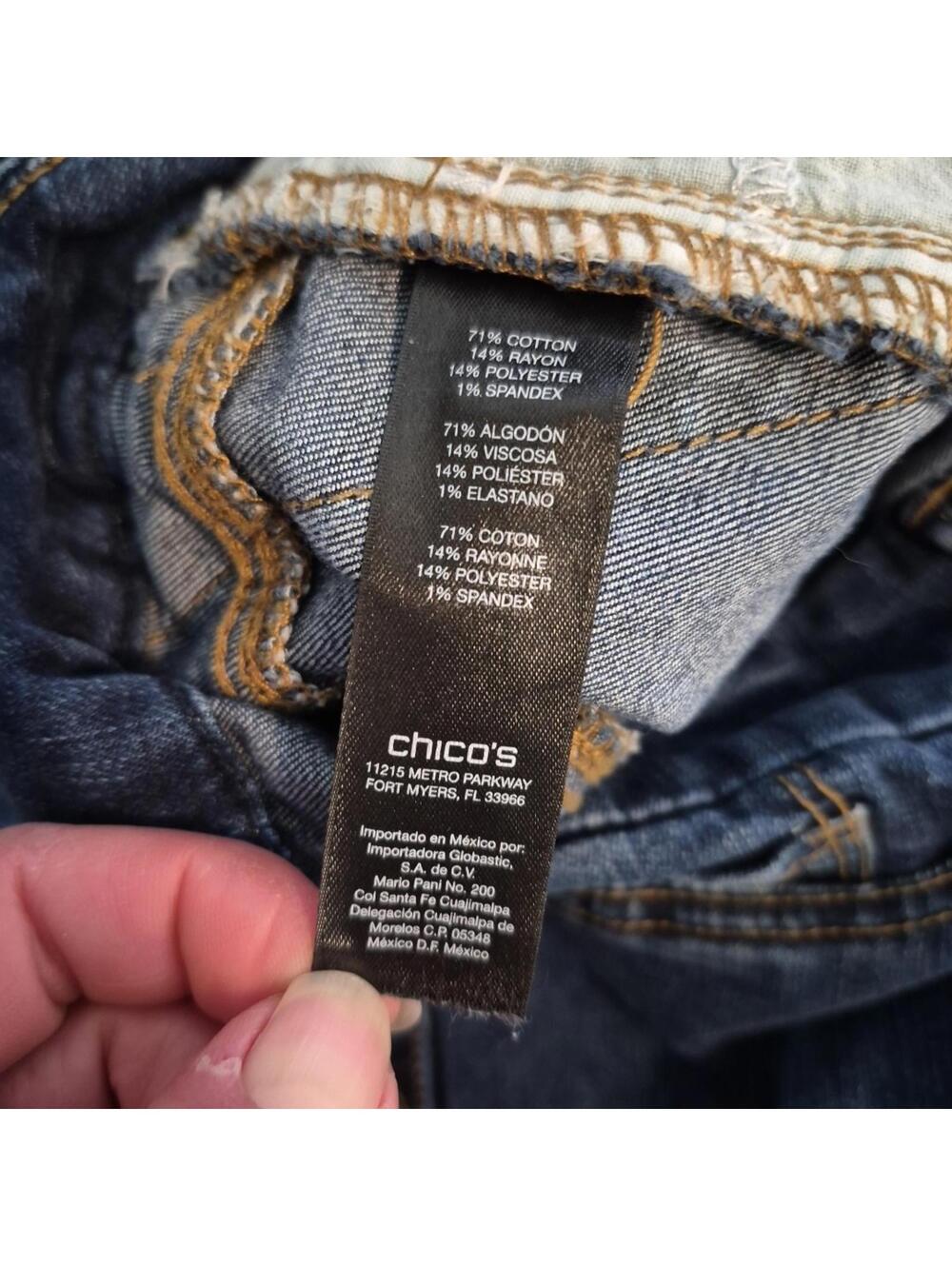 Chico's So Slimming Dark Wash Blue Denim Jeans Women's Size 2 ( 12 ) - Picture 11 of 16